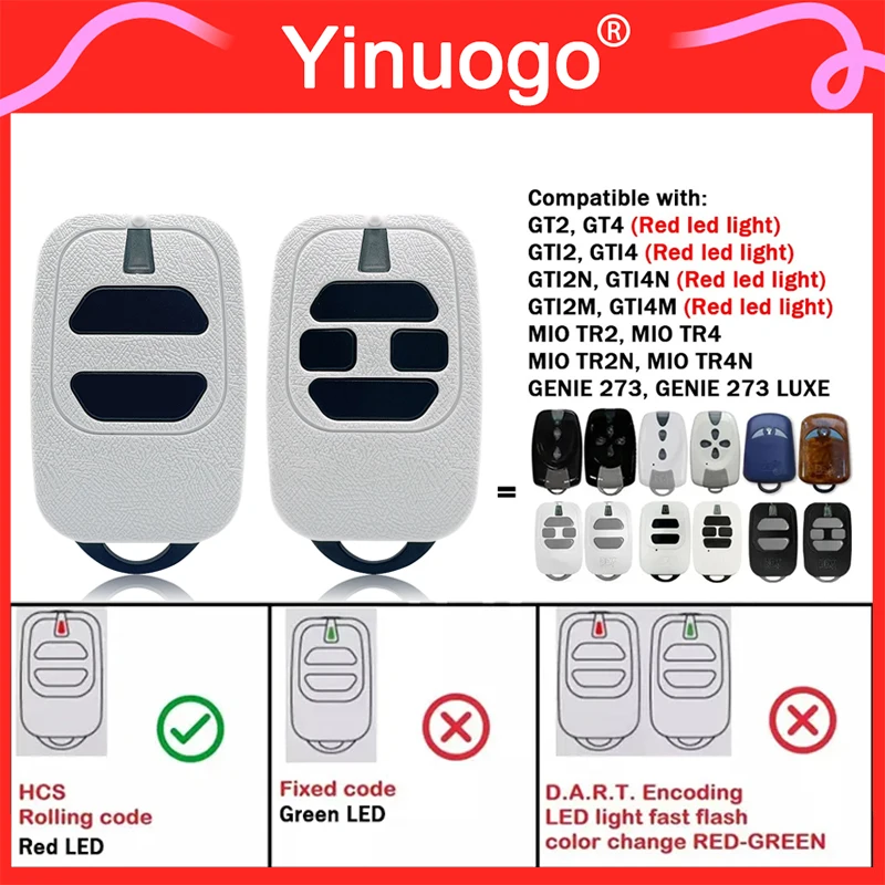 3pcs DEA GTI2 GTI4 GT2 GT4 GTI2N GTI4N GTI2M GTI4M MIO TR2 TR4 TR2N TR4N GENIE 273 Garage Remote Control 433.92MHz Rolling Code