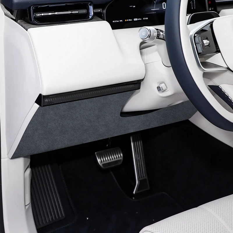For ZEEKR 9X 2025 2026 Italian Suede Decorative Sticker Under the Center Console Dashboard Car Interior Trim Accessories