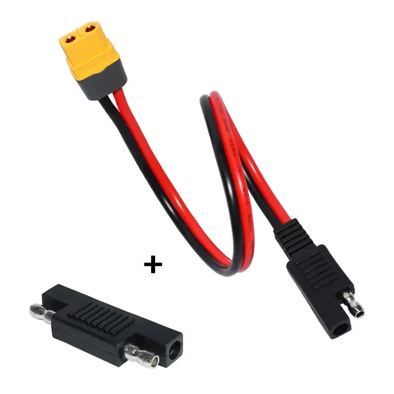 

30cm XT60 Female to SAE Connector 14AWG XT60 Adpter Cable for Solar Panel RV Portable Power Station Solar Generator