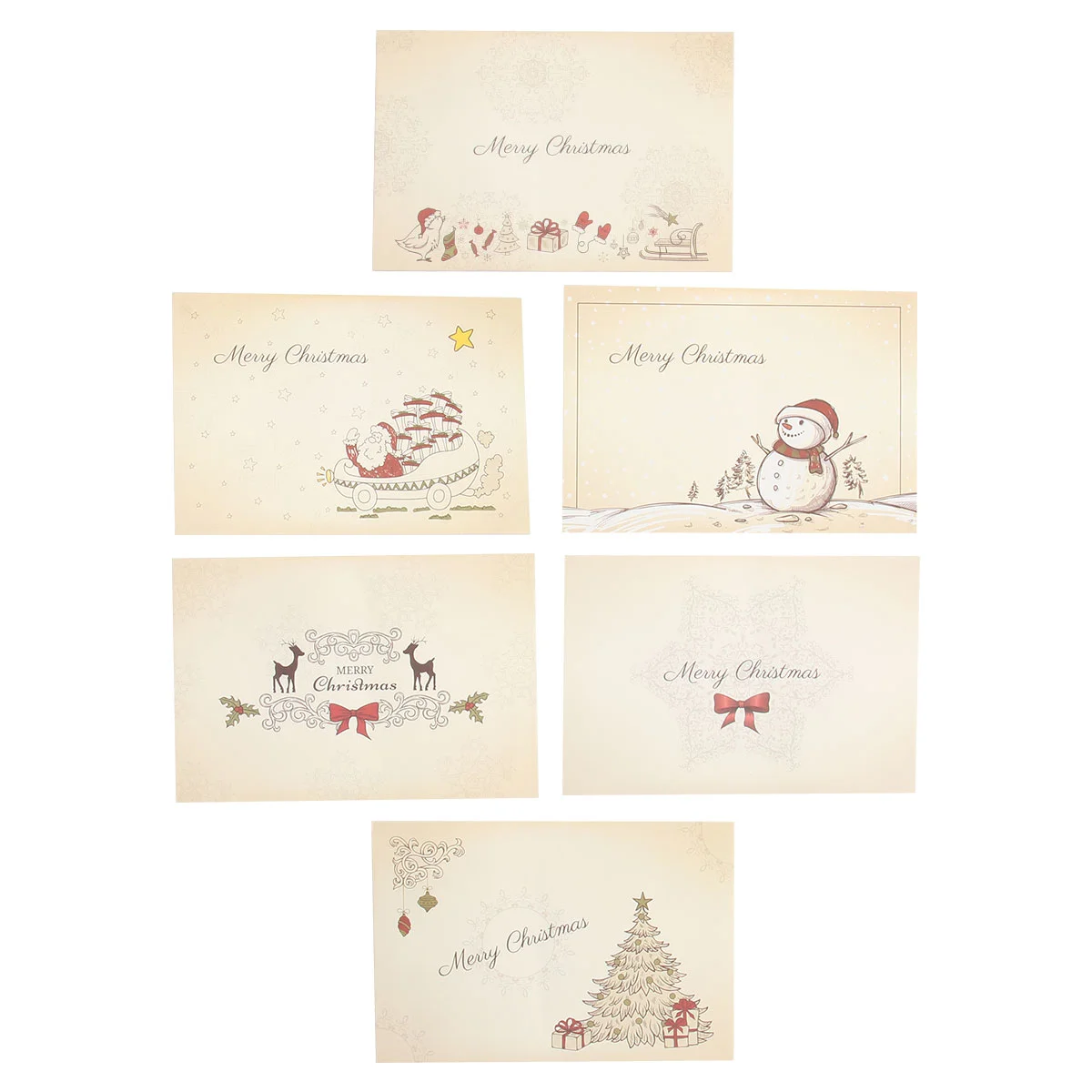 

6 Pcs Christmas Envelope The Gift Message Decorate Blessing Party Supply Wishes Cards Paper Gifts Greeting for