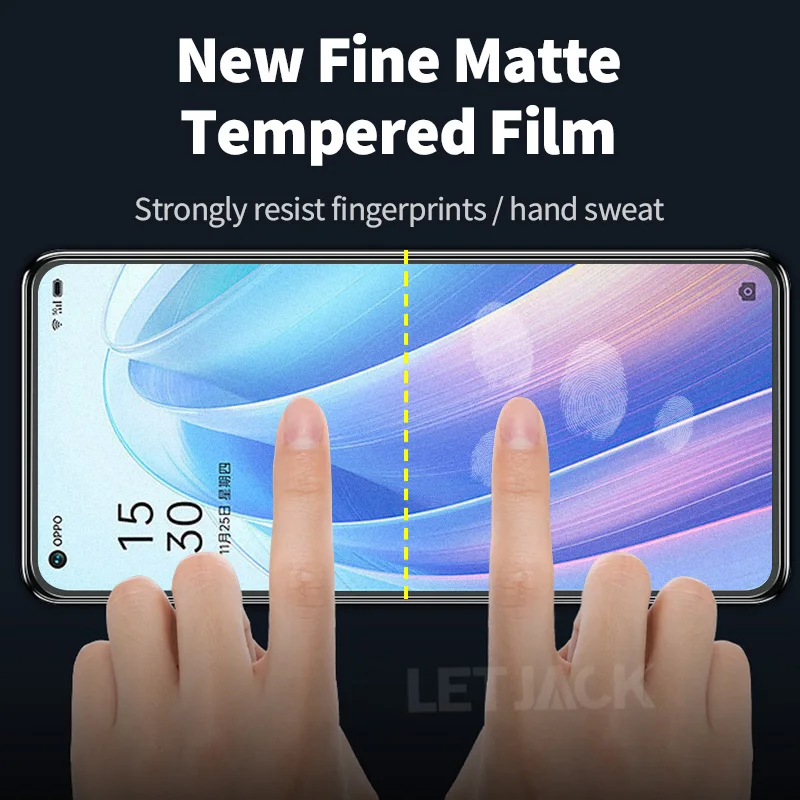 2Pcs Matte Tempered Glass on for Oppo Reno 7 6 5 4 Lite A52 A53 A54S A55 A72 A73 A74 A76 F17 F19 F21 Pro Glass Screen Protector