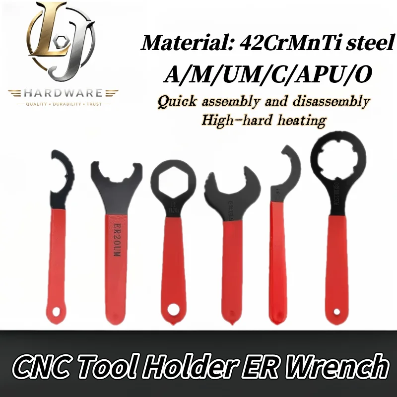ER ISO APU Heavy Duty Collet Nut Wrench ER8-ER40 ISO20 ISO25 ISO30 APU13/16 C25 C32 C40 ER16/20 M MS for CNC Milling Tool Holder