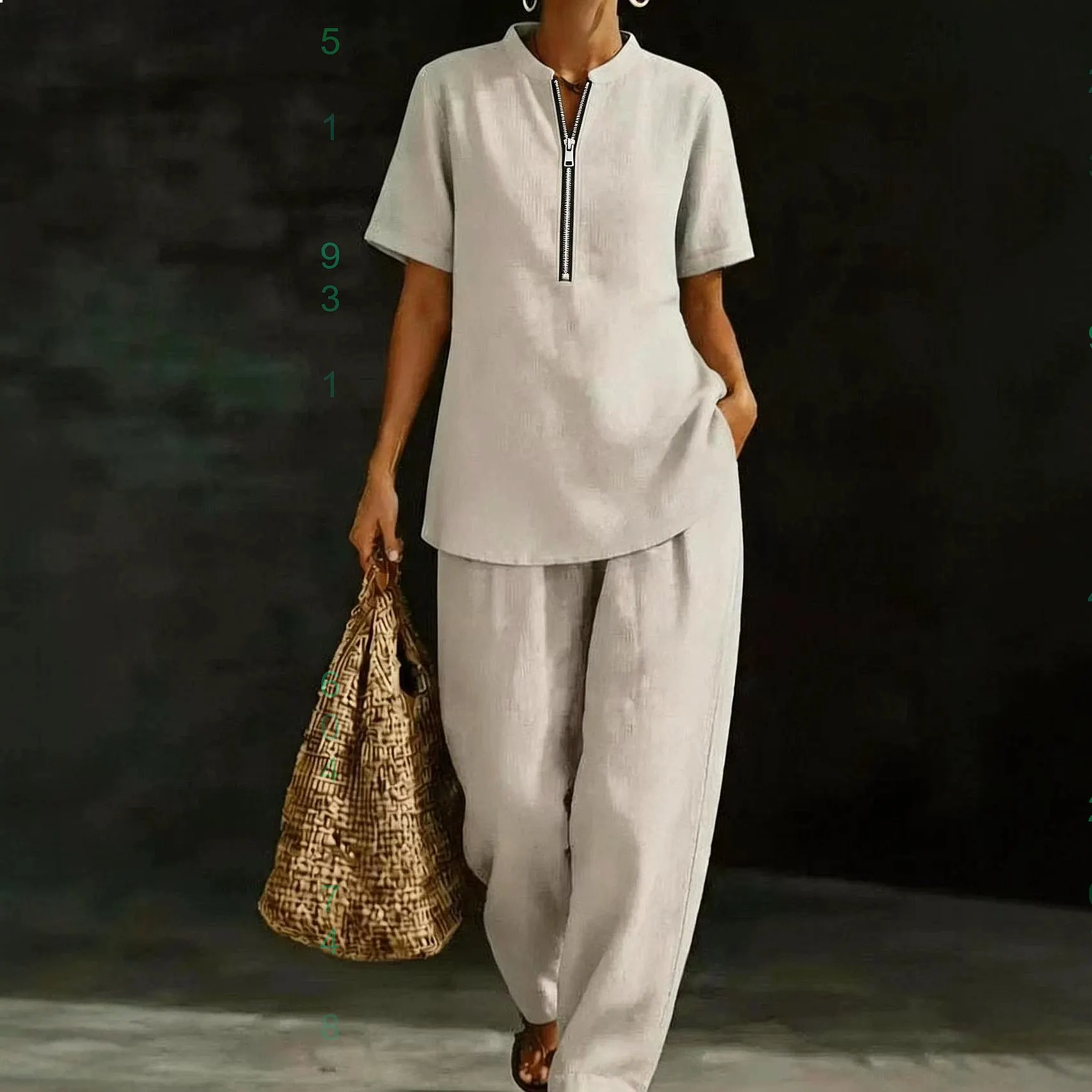 

Pure Color Short Sleeve Pants Matching Set Women Casual Lounge Suit Spring Summer Tracksuit