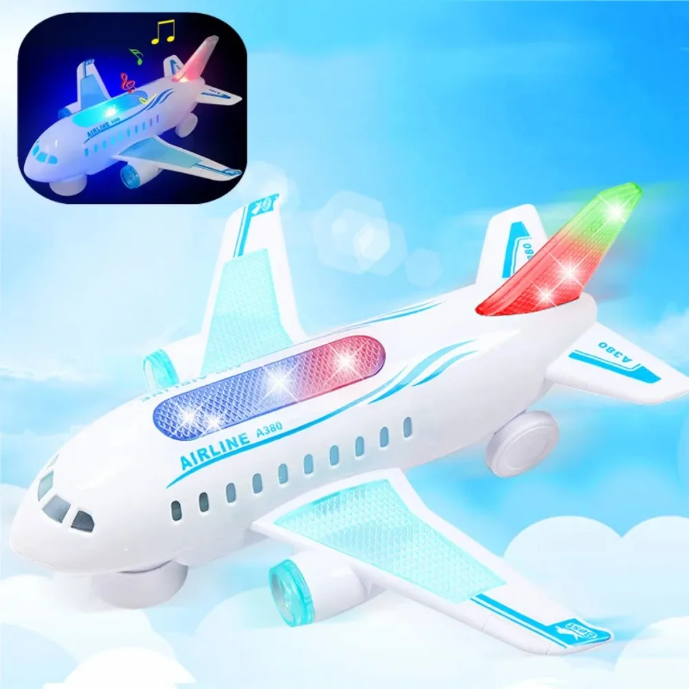 

AirplaneToy Electric Detachable Plane Toys with Music & Light Battery-Operated Bump and Go Toddler Toys for Boys Birthday Gift