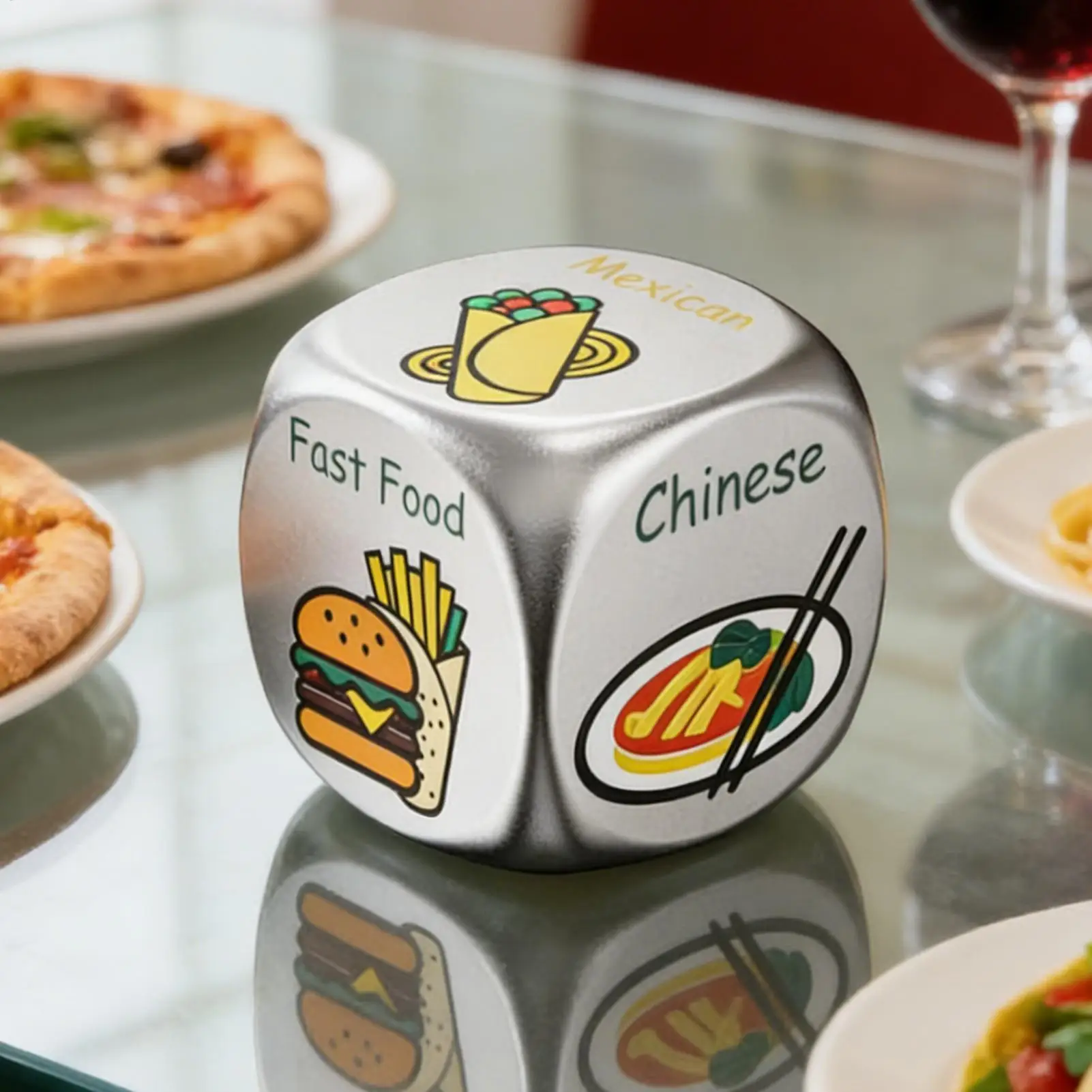 

Food Decision Dice Anniversary Date Night for Couples metal Food Determines Dice Set Men Women Birthday Wedding Gift