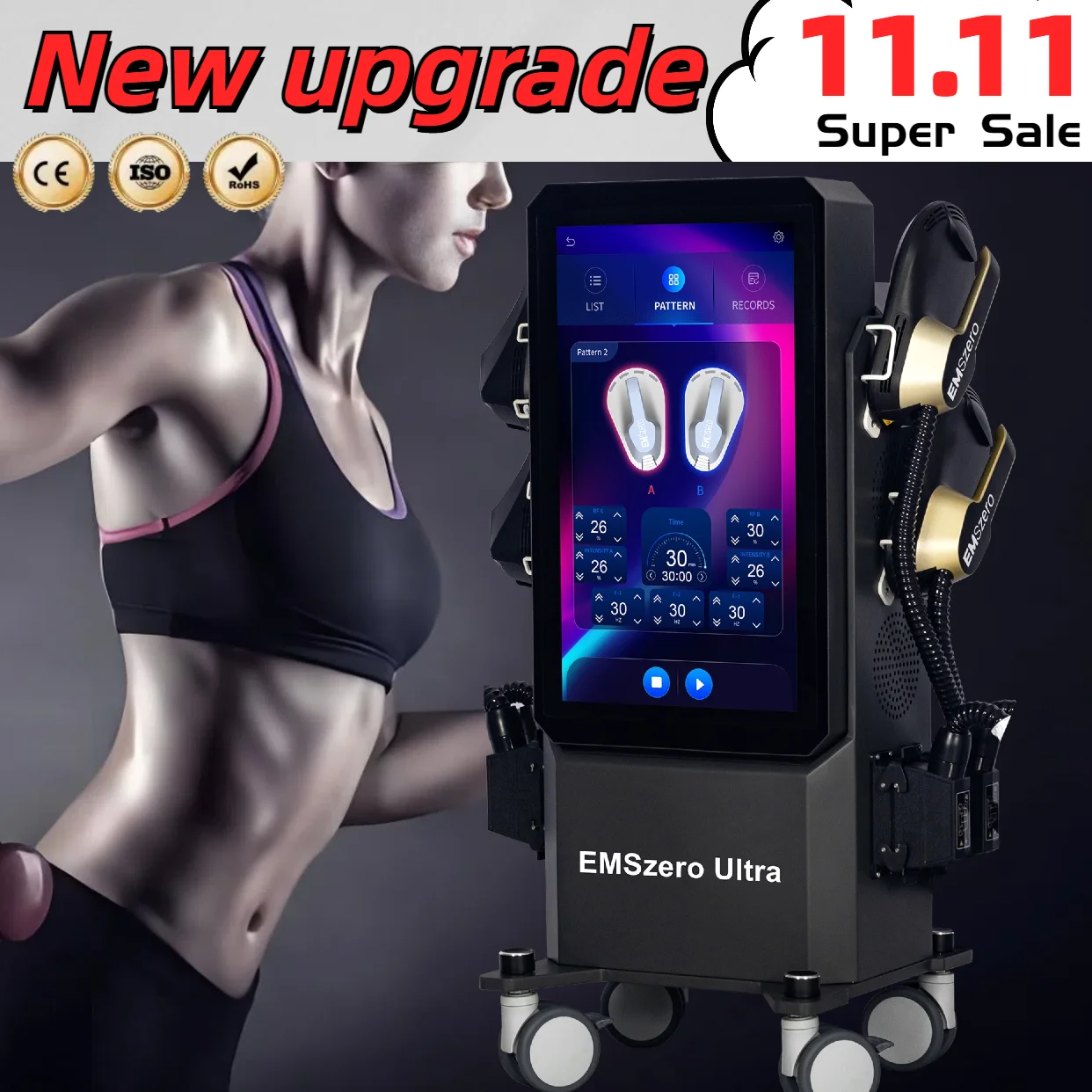 EMSzero Neo 15 Tesla 6500W EMS Portable Muscle Slimming And Weight Loss Engraving Body Sculpting Machine Salon