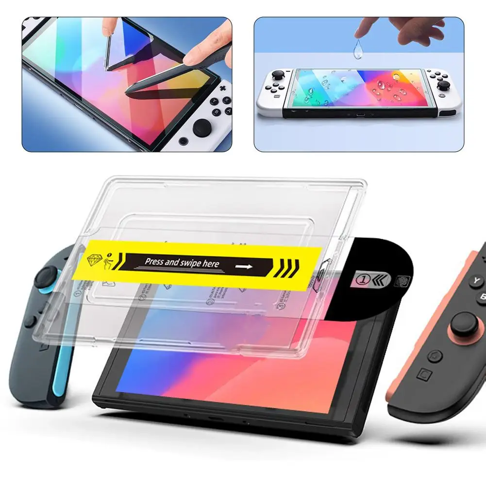 Untuk Switch 2 Pelindung Layar Kaca Tempered Penjajaran Otomatis HD Instalasi Bebas Gelembung Bening Film Bebas Debu Antigores 9H Ki S7H0