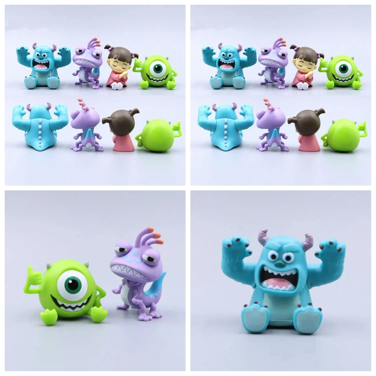 4Pcs University Monsters Inc Figures James P. Sullivan Anime Action Figure Michael Wozosky Randall Boggs Q Version Model Toys