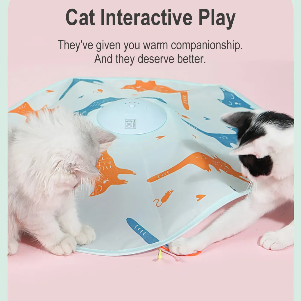 Intelligent Cat Toys Adjustable Speed Electric Cat Turntable Automatic Cat Teaser Stick Interactive Smart Pet Toys Pet Accessory