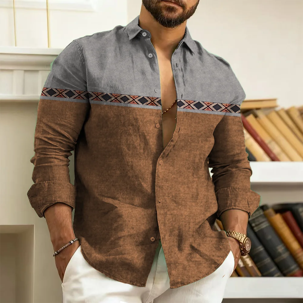 

Мужская рубашка больших размеров S-9xl: этническая модернность — большой и высокий крой, мягкая дышащая ткань, гладкая народная вышивка,