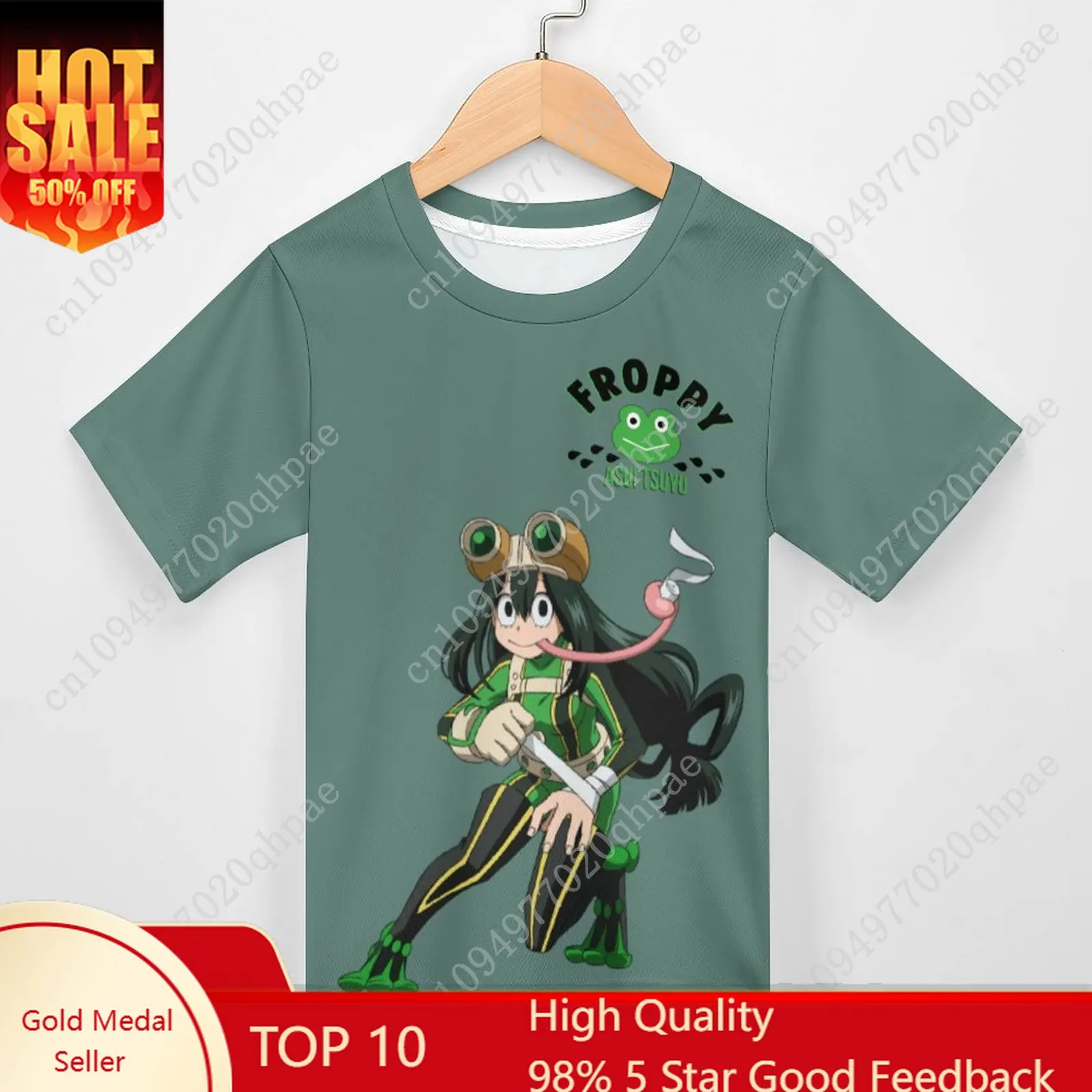 

My Hero Academia Asui Tsuyu T Shirt Boys Girls Childs Cotton Short Sleeves Tlightweight Breathable Tshirt Custom Made Tops