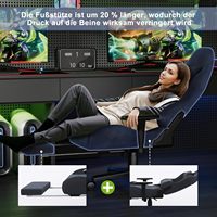 High-quality fabric office chair, soft and breathable, 90-180° backrest adjustable, with massage function, adjustable armrests,