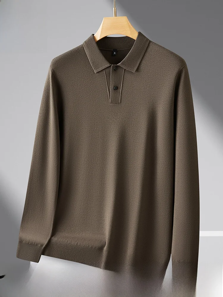 

Loose Fit Casual Knitwear Men's Pure Color Button up Faion Urban Sle Long Sve Busin Casual Collared Sweater