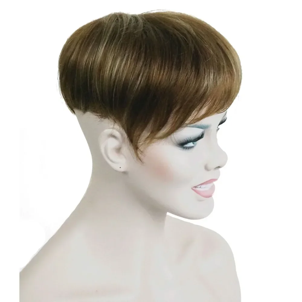 StrongBeauty Synthetic Hair Wig Toupee Short Straight Hair For Men Toupees Hairpiece