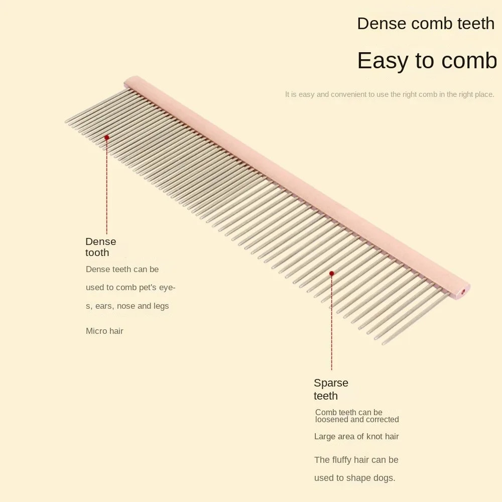 가벼운 알루미늄 애완 동물 빗, 털 제거 스테인레스 스틸 핀, 개 그루밍 빗, 헤어 트리머 브러시, 개 및 고양이, 애완 동물 액세서리