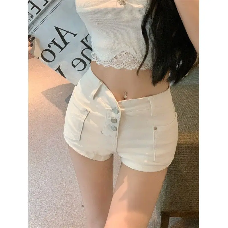 

Women's Tight Trendy Hot Pants with High Waist and Hips Straight