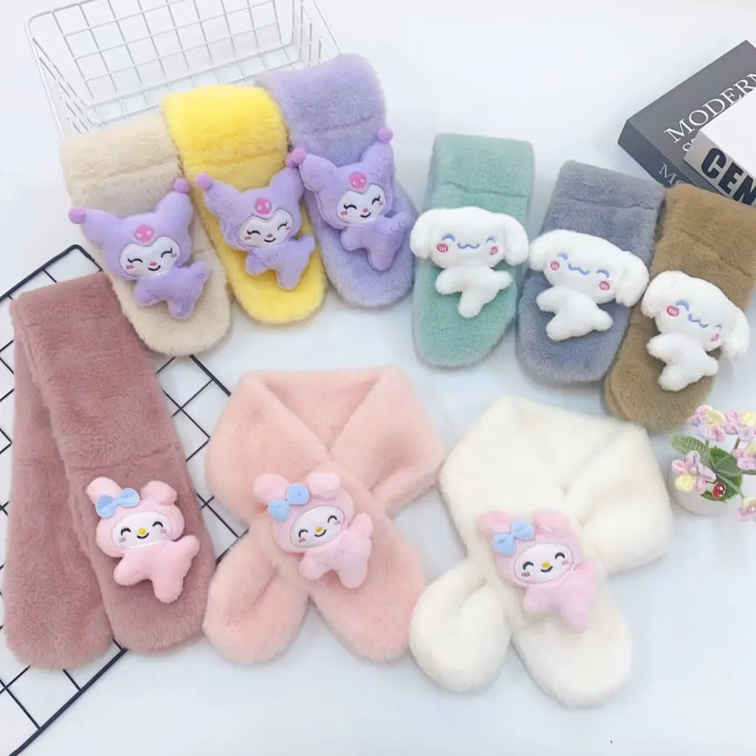 

Miniso genuine authorization HelloKitty knitted embroidered scarf for women in autumn and winter cute warm scarf for students