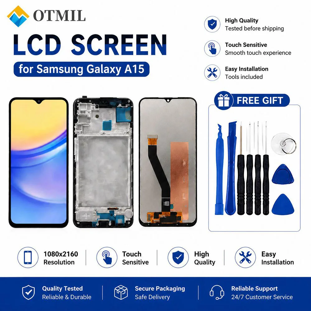 Display Screen For Samsung A15 A155F A155F/DSN A155M TFT With Frame A155M/DS A155P A156B/DS A156U A156U1 A156U1/DS With Tools