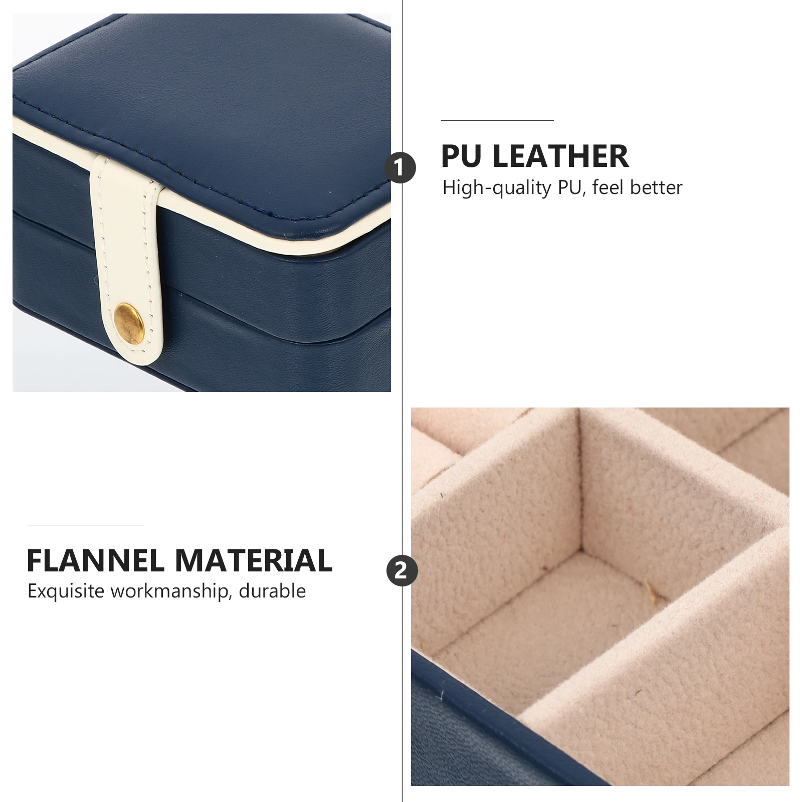 Portable Multi layer Jewelry Box Blue Plastic PU 3 Layers Necklace Bracelet Earring Storage ganizer Travel Case Display