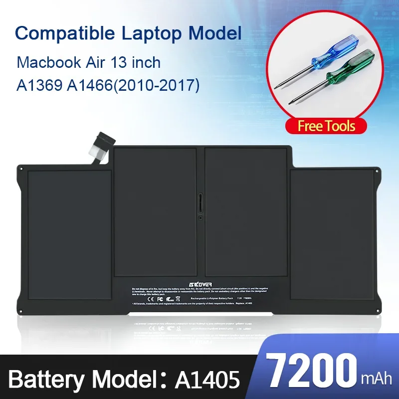 SKOWER Hoge Prestaties A1375 A1406 A1405 A1377 Laptop Batterij Voor Apple Macbook Air 11 13 Inch A1466 A1370 A1369 A1465