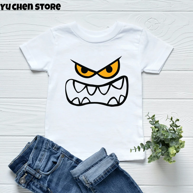 Meninos e meninas bola vermelha dos desenhos animados imprimir camisetas, camisetas da criança, roupas infantis bonitos, tops casuais, loja de moda, 3 a 13Y