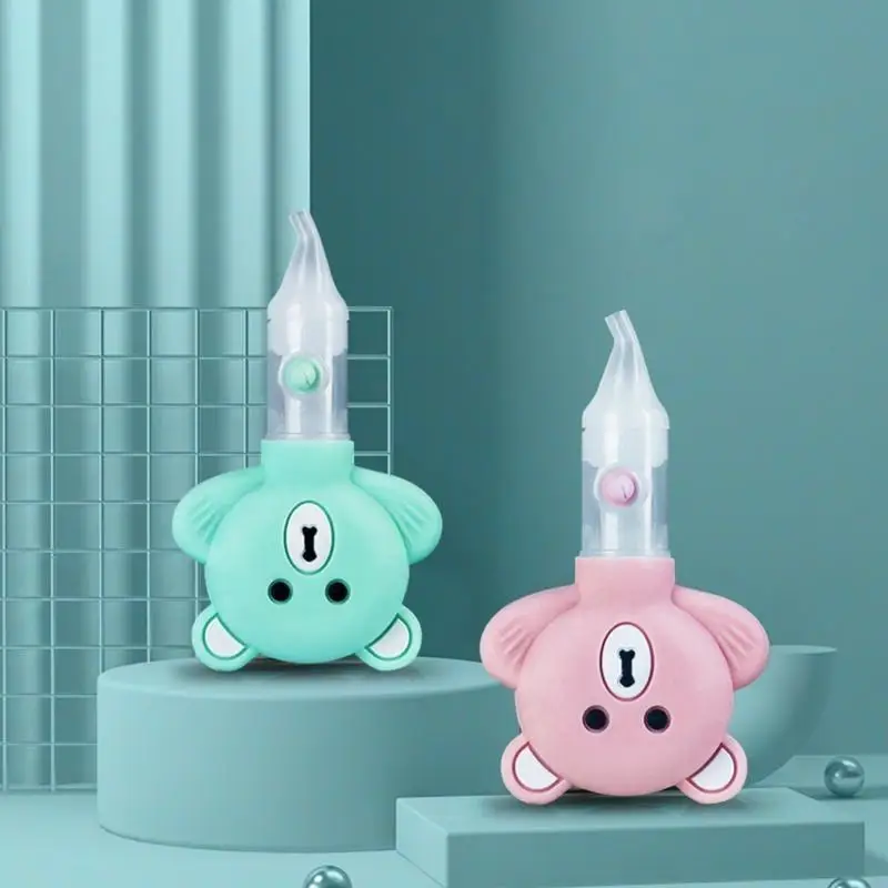 

16FE Kids Newborn Nasal Aspirator Cartoon Bear Silicone Baby Safety Nose Cleaner Vacuum Suction Sniffling Equipment