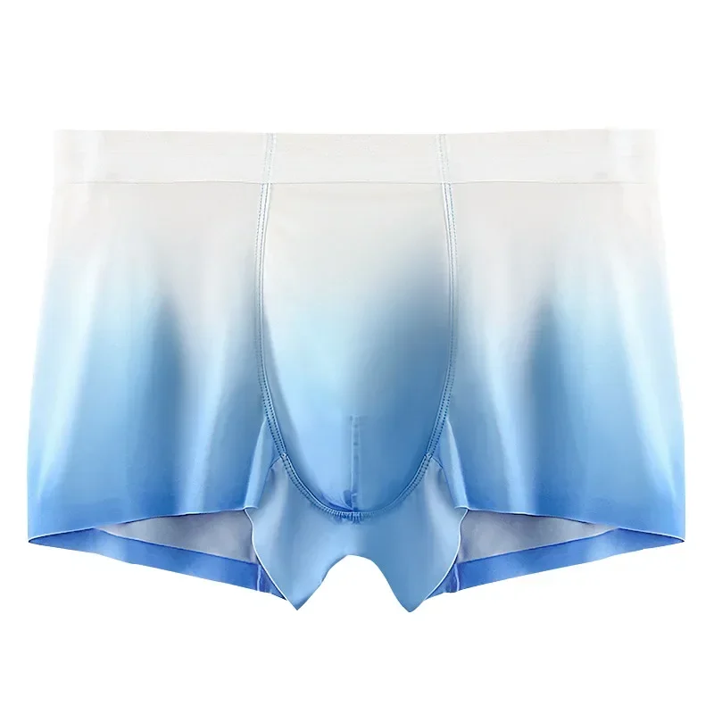 

3PCSMen's ice silk antibacterial underwear, men's summer thin boxer shorts, sexy men's sporty and breathable four-cornered pants