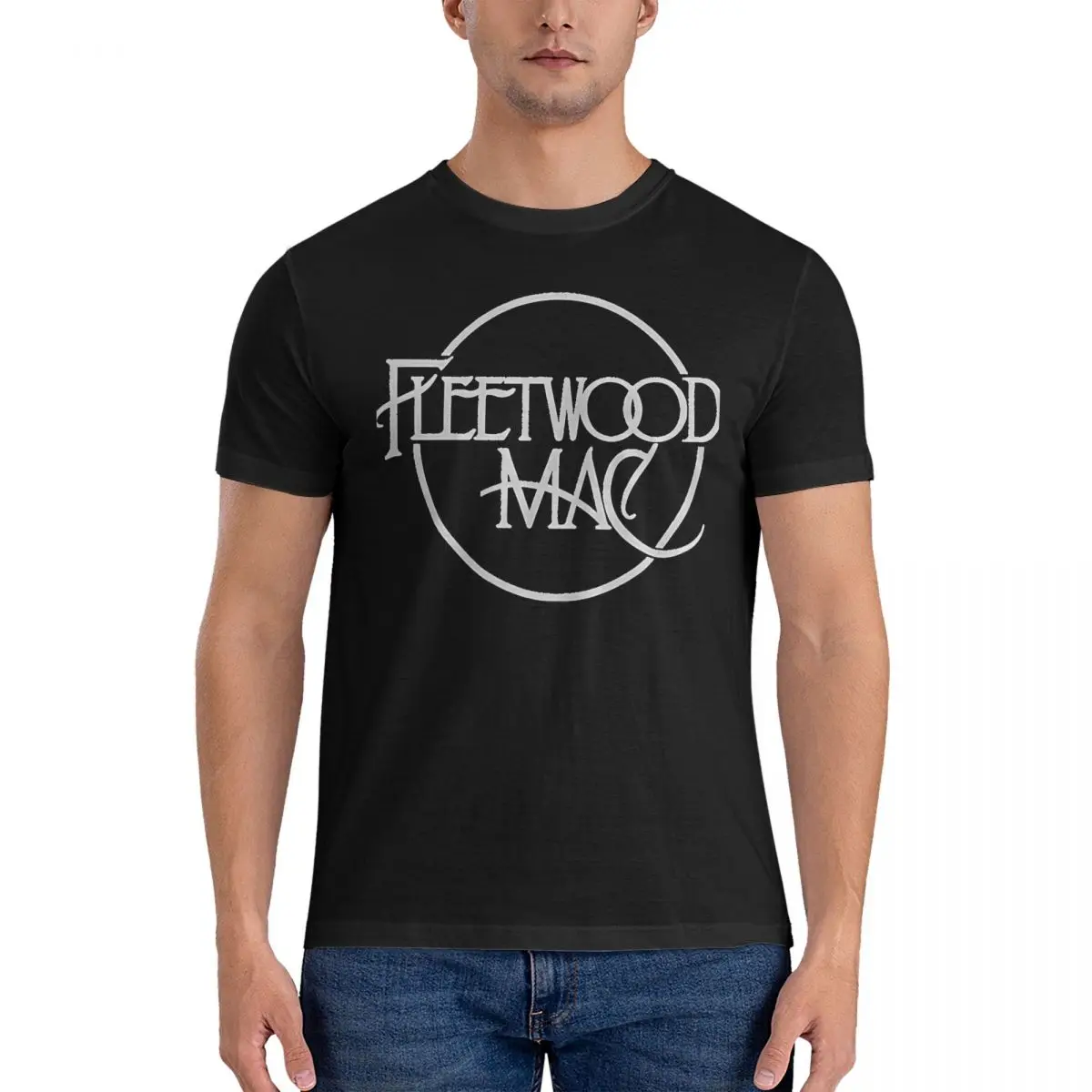 Novelty Rumours - Fleetwood Tour T-Shirts Men Round Collar Cotton T Shirt Fleetwood Mac Short Sleeve Tee Shirt Printed Clothing