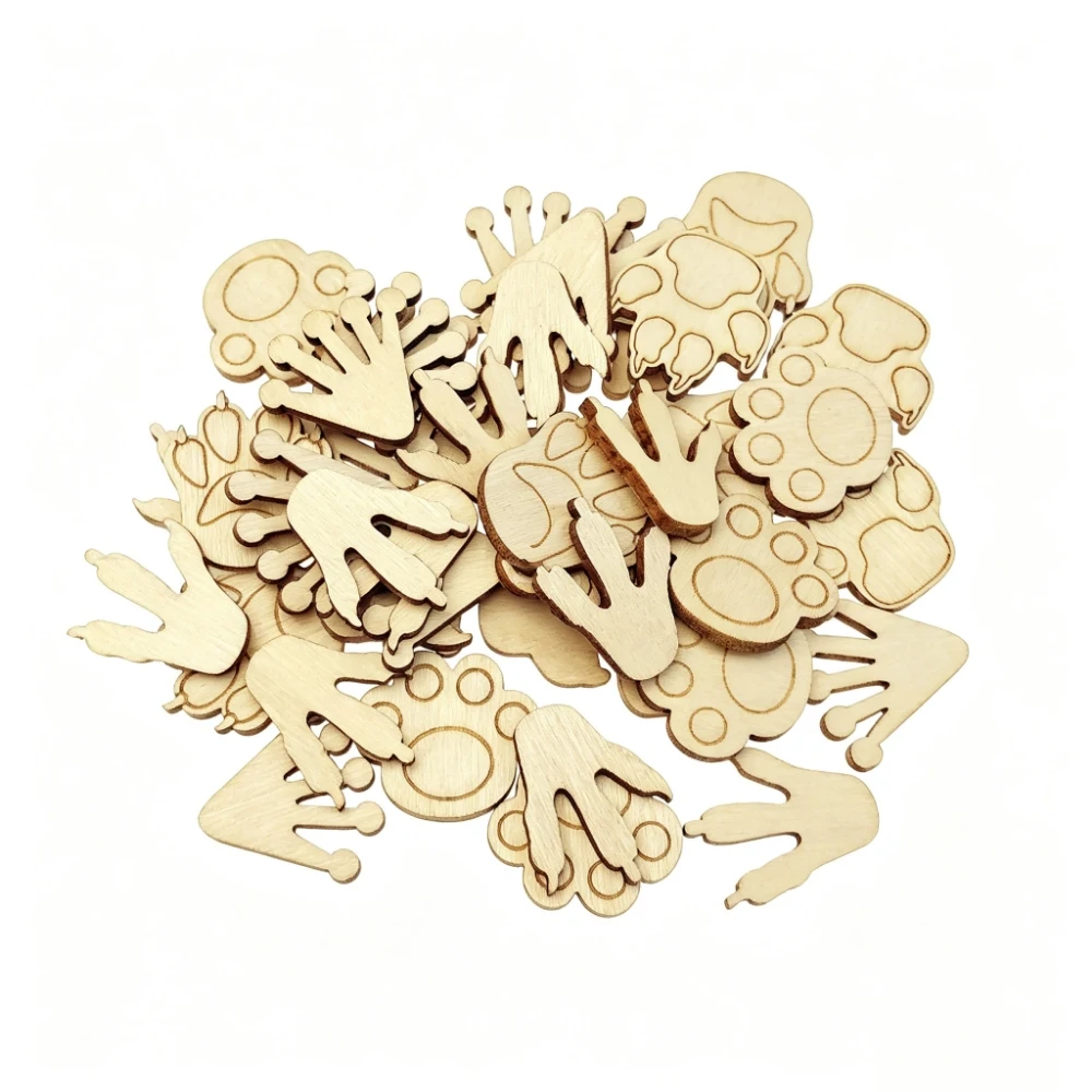 200PCS 40MM-50MM Wood DIY Crafts Cutouts Wooden Carrot Shaped Ornaments Wood Tags for Easter Party DecorationsCrafts