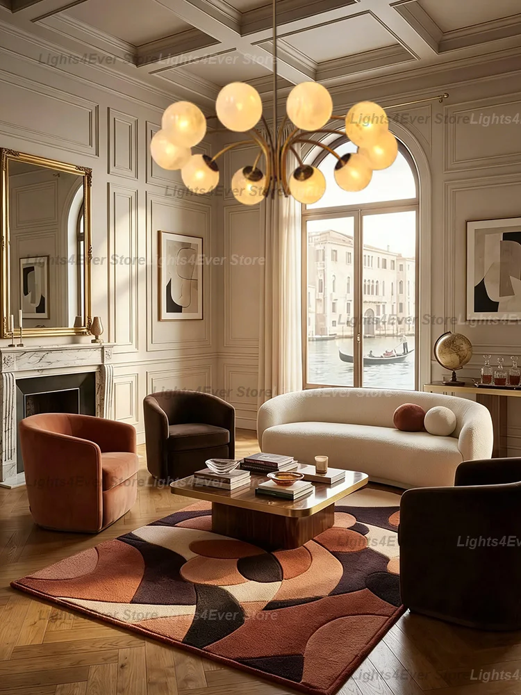 Modern White Cloud Murano Glass Balls Chandelier Elegant Home-applicant LED Dimmable Lights Comfort Lamp For Living Room