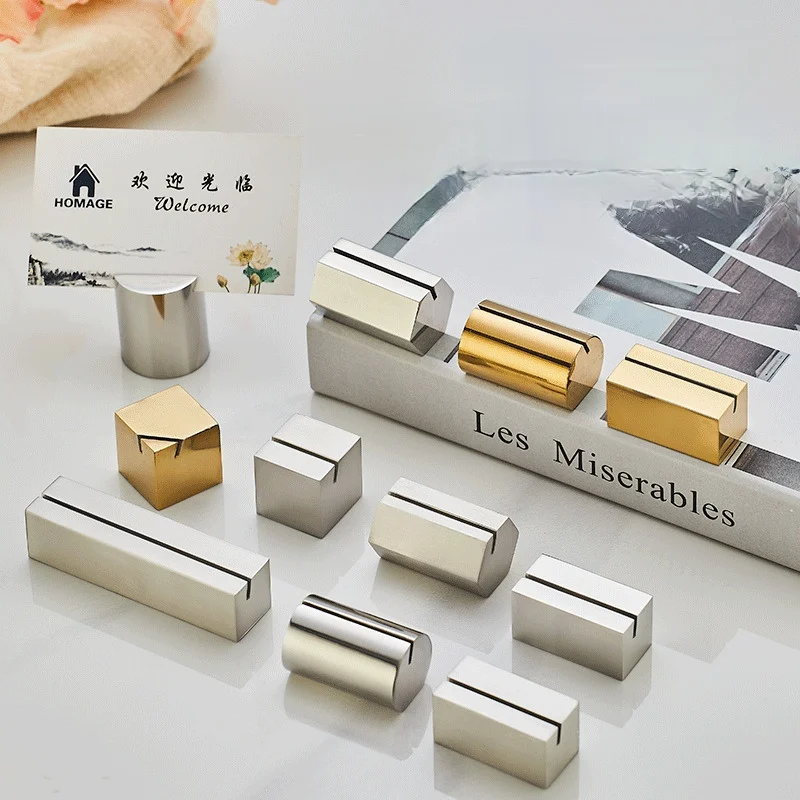 5 PCS Stainless Place Card Holders Wedding Party Table Number Price Label Sign Holder Stand Menu Memo Photo Picture Note Clip