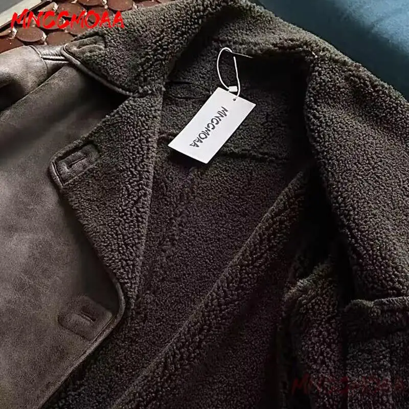 MNCCMOAA-Veste Vintage à Manches sulfpour Femme, Manteau Chaud, Décontracté, avec Poches Solides, Collection Hiver 2023