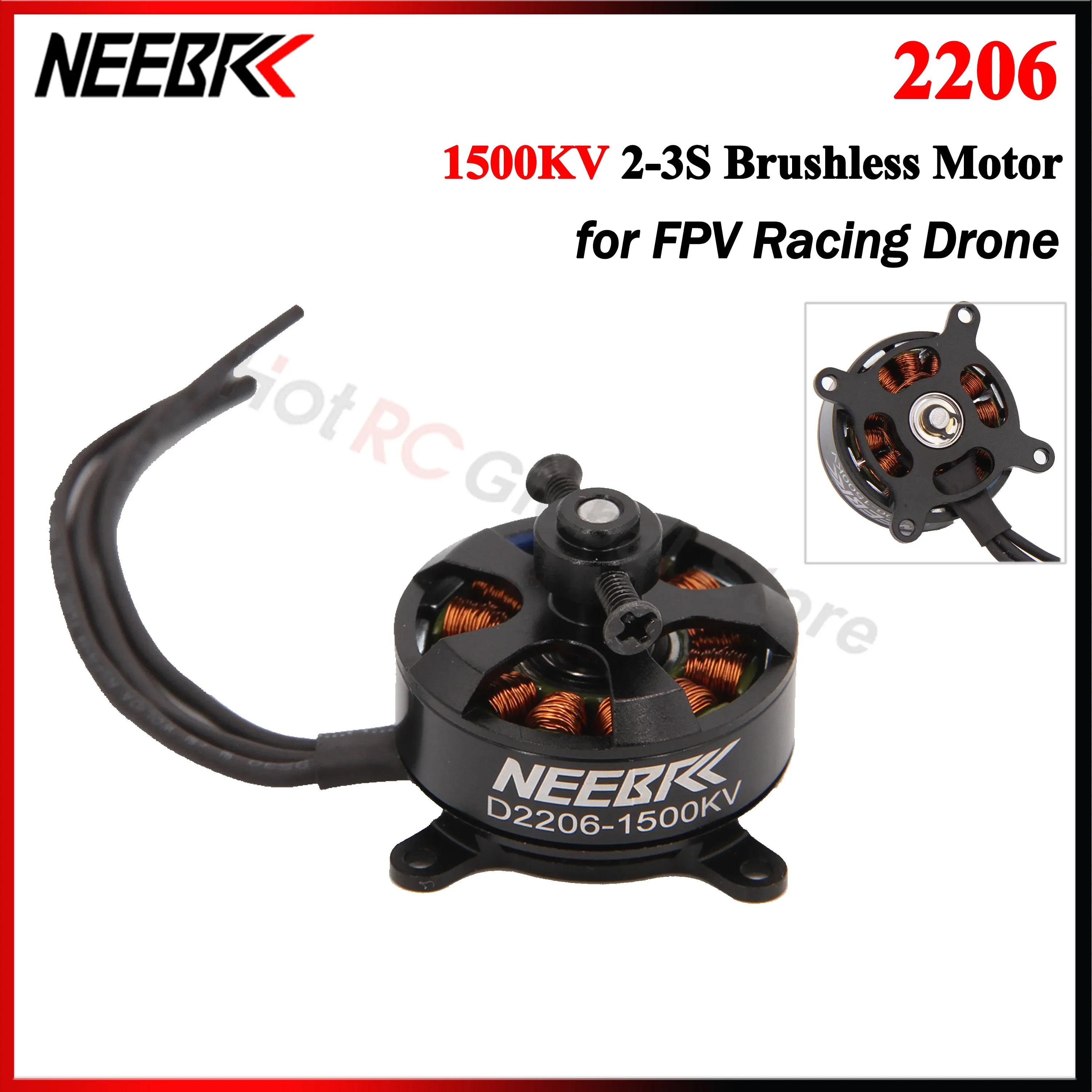 

NEEBRC 2206 1500KV 2-3S Outrunner Brushless Motor for RC Fixed-wing FPV Racing Drone Airplane Quadcopter Multicopter Plane Parts