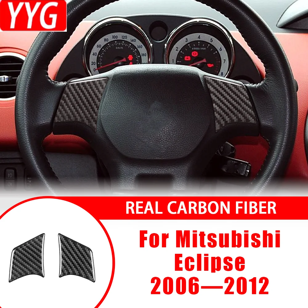 

Carbon Fiber Car Accessories Steering Wheel Decals Panel Interior Cover Trim Sticker Modified For Mitsubishi Eclipse 2006—2012