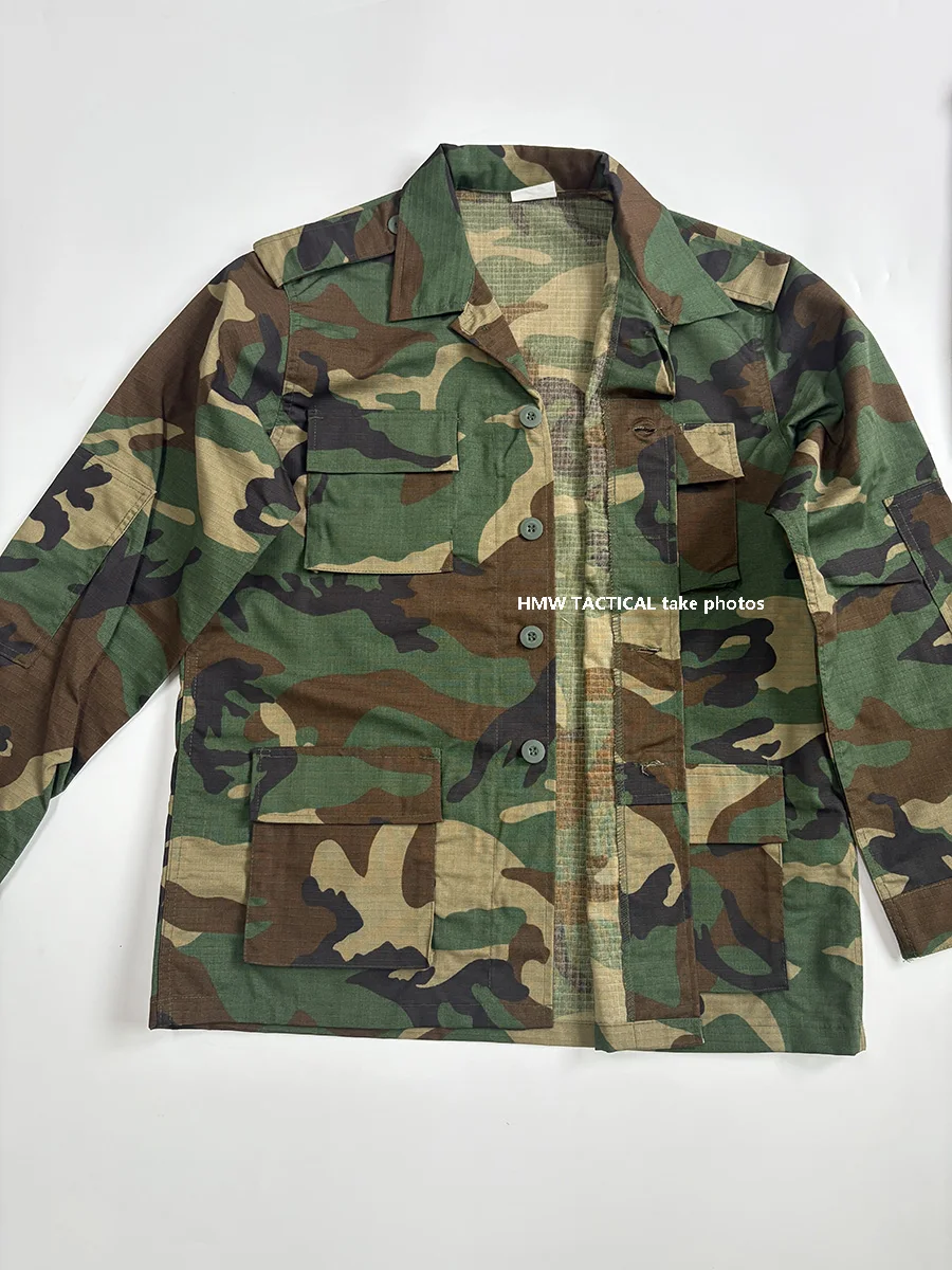 Men's BDU Camouflage Suit, Wear-Resistant, Outdoor Training Clothing, M81 WOODLAND, Seal Old School Suit, Long Sleeved Pants