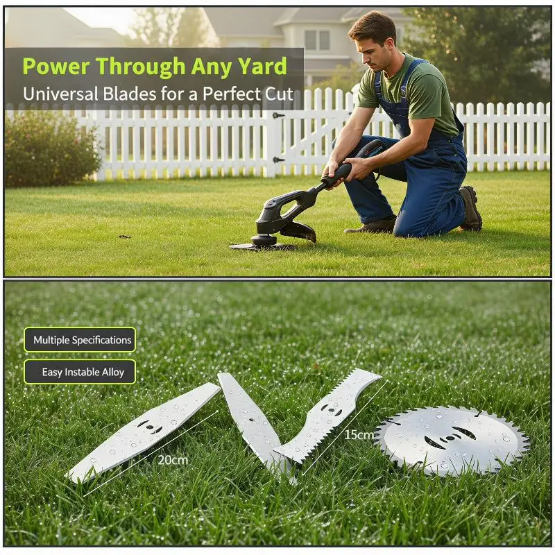 Universal 150mm Metal Grass String Trimmer Brushcutter Head Blades 3/4T For Electric Lawn Mower Lawnmower Parts Tool Accessories