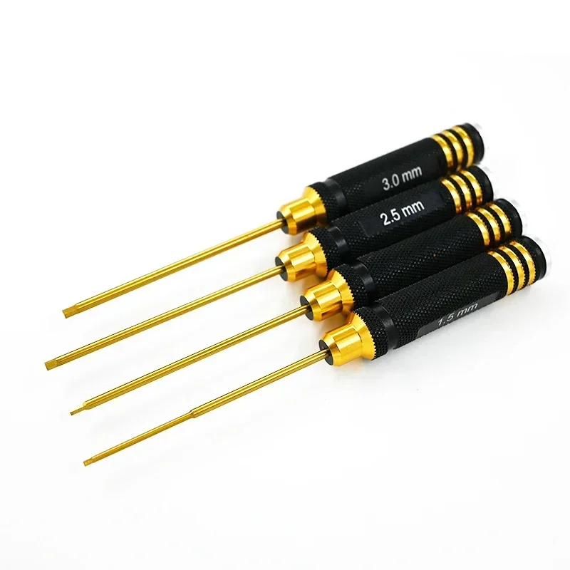 

4pcs/set Titanium Plating 1.5/2/2.5/3mm Screwdriver Screw Driver Tool Kit For Rc Model Car Boat Airplane