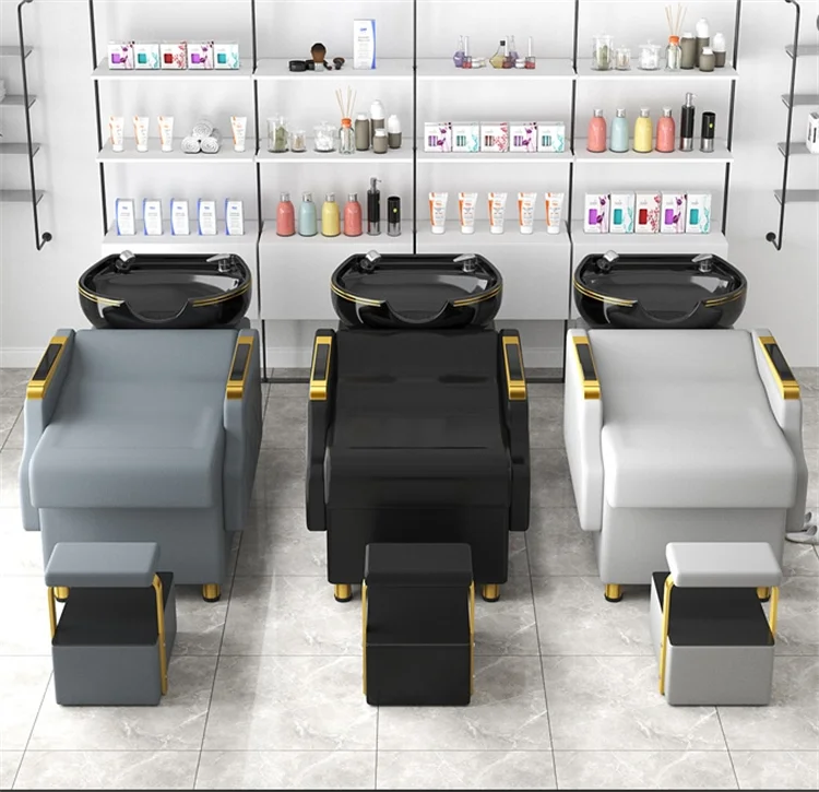 Salon Furniture Lay Down Hair Washing Chair Hair Spa Hairdressing Shampoo Chair Bed With Basin