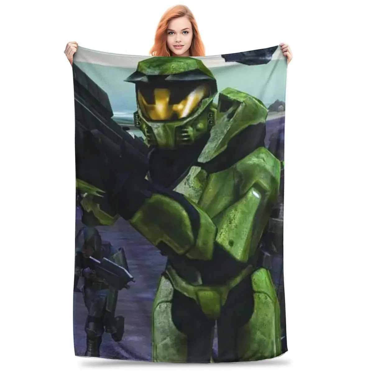 Master Chief Blanket Flannel Super Soft Sofa Throw Blankets For Couch Bedding Outdoor Throws Bedspread Quilt