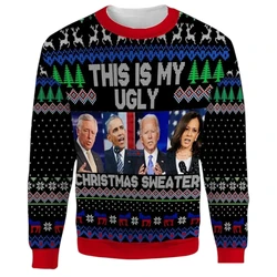 Donald Trump Graphic Ugly Christmas Sweater Men Newest Fall Winter Pullover 3D Print Crewneck Sweatshirt Casual Unisex Clothing