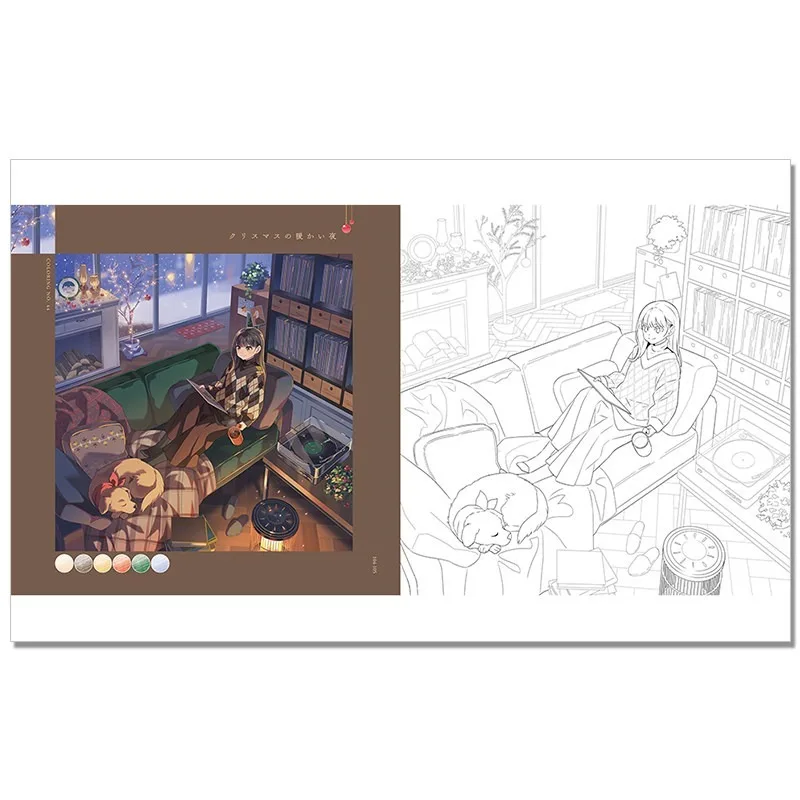 Fresh Coloring Book Happy Everyday Life with Girls Flowers Illustration Collection Step-by-Step Japanese