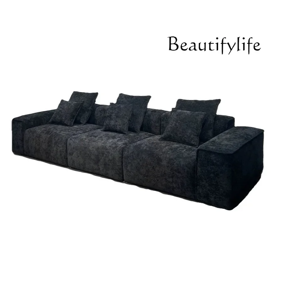 

Nordic simple fabric sofa Chenier household small apartment straight-row sofa