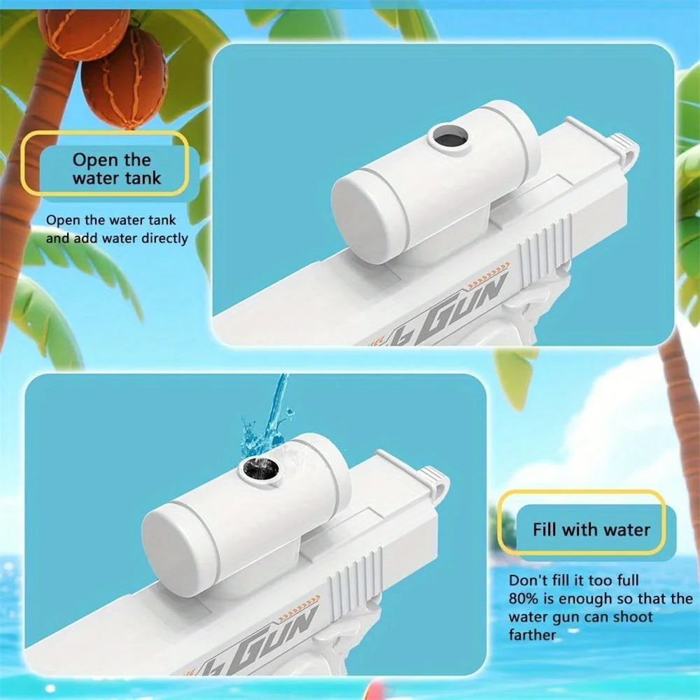 Nuova pistola ad acqua inversa portatile a doppia faccia per esterni, scherzo, spruzzo d'acqua inverso, giocattolo, regalo creativo per bambini
