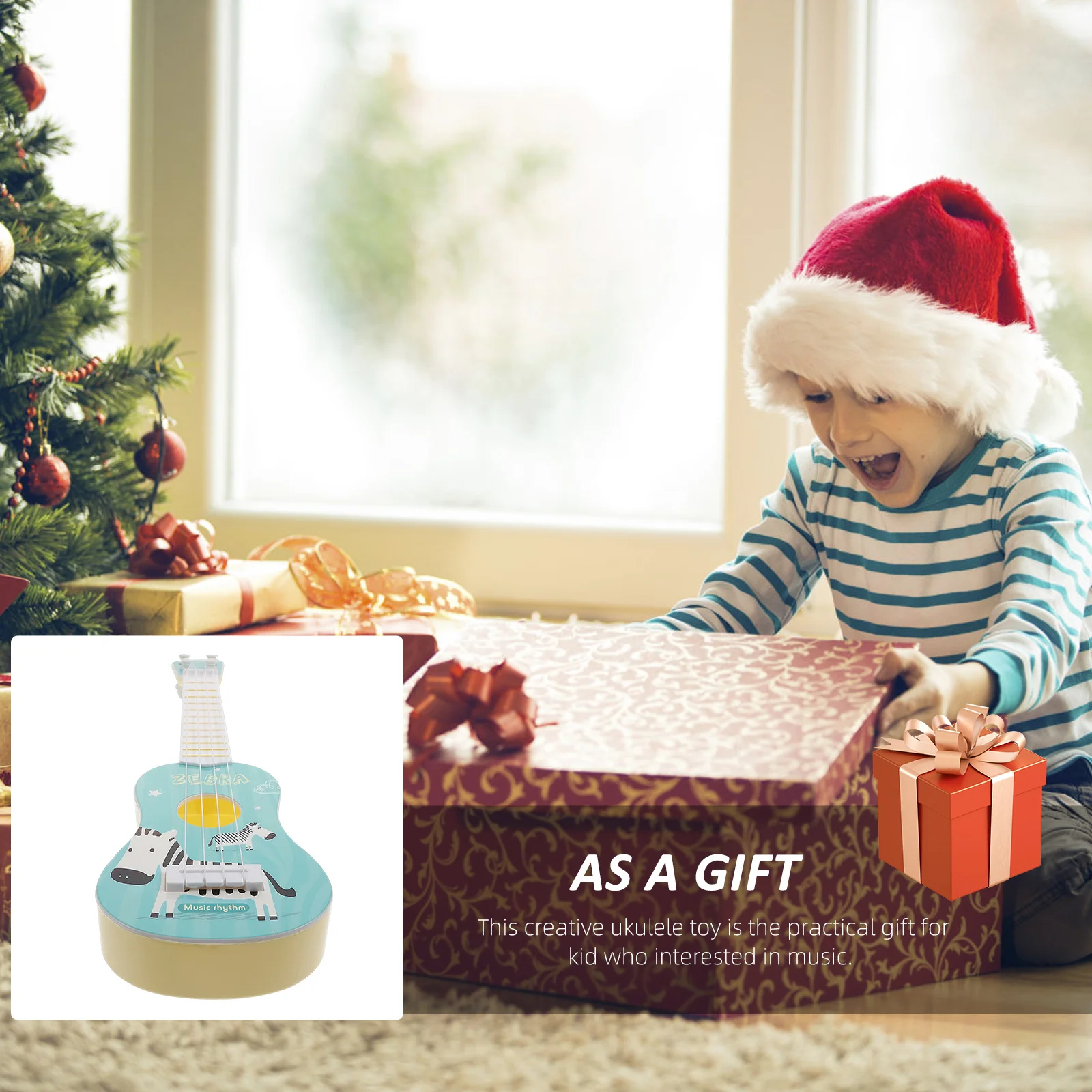 Crianças ukulele instrumento musical de plástico iniciante guitarra simulação colorido mini presente educacional para crianças aprendizagem precoce