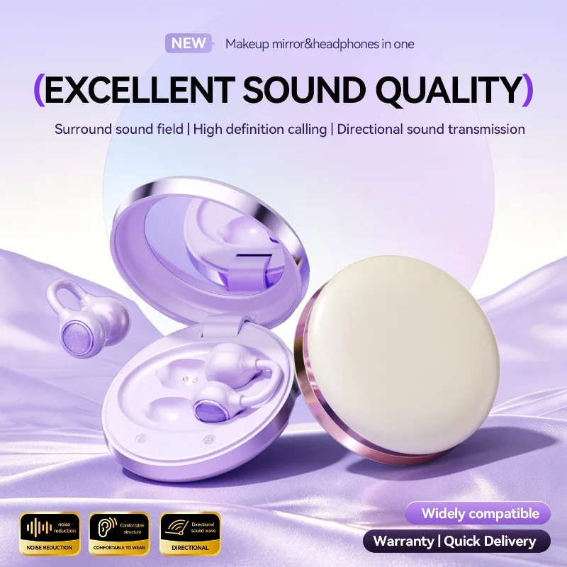 Ear Clip High Sound Quality Mini Sleep Wireless Earphone Long Battery Life Bluetooth Headphone Noise Reduction Girl Work Earbud