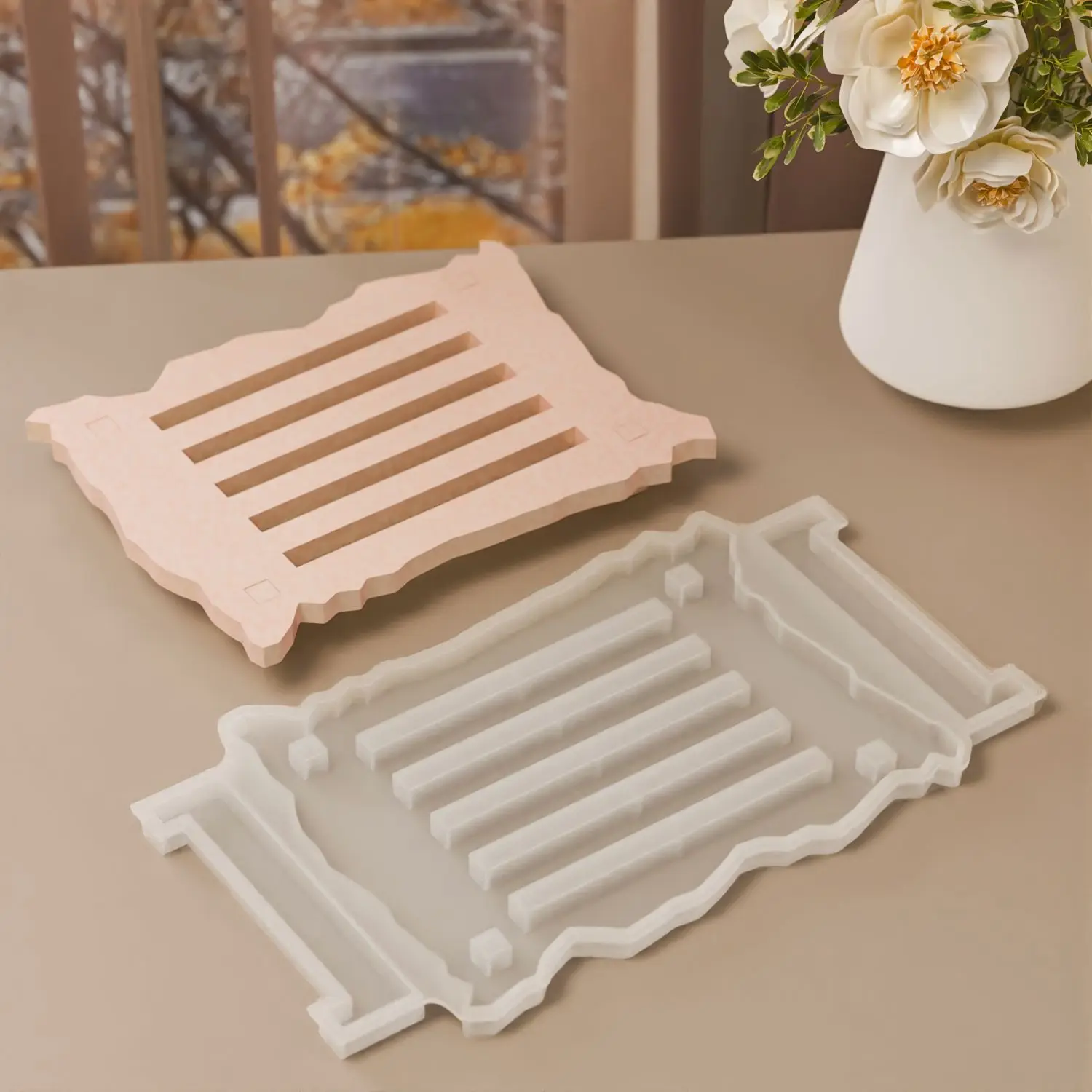 Pumpkin Coaster Cup Mat Silicone Mold Resin Storage Rack Handmade DIY Halloween Crystal Epoxy Resin Gypsum Mold Home Decor