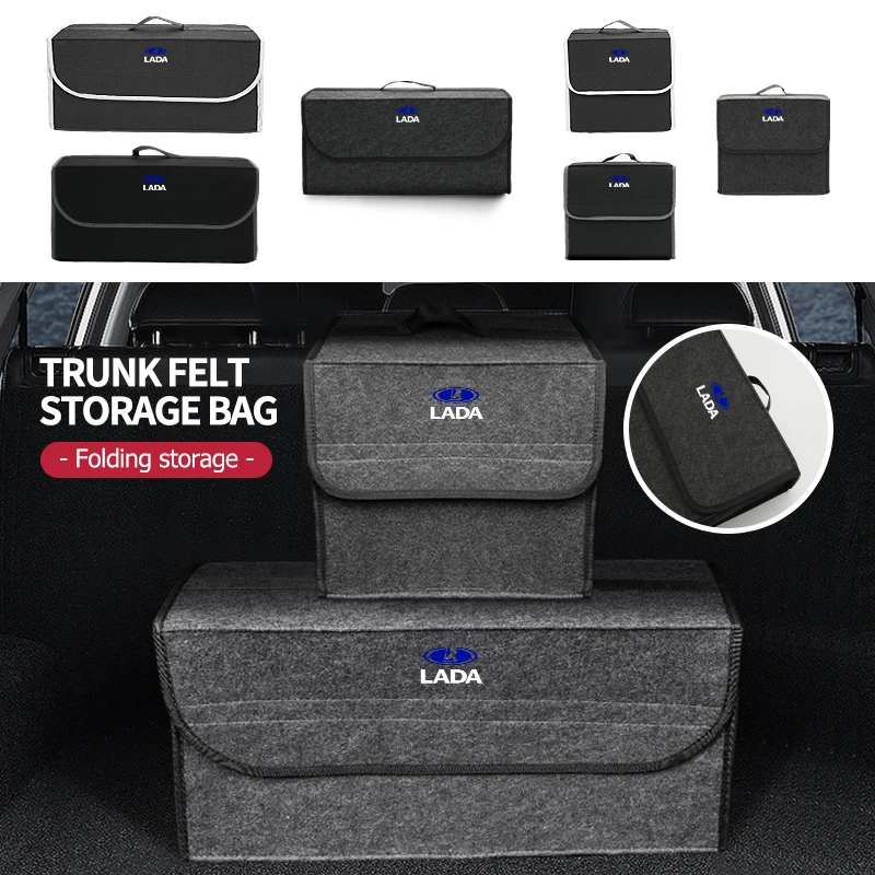 For Lada Car Trunk Large Capacity Storage Bag Folding Tidying Tool Box Priora Sedan Sport Kalina Xray Granta Vesta Samara