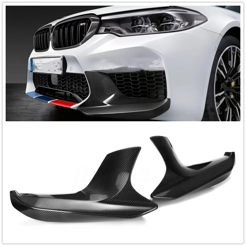 Car Front Bumper Side Splitter Cover Lower Spoiler Air Vent Corner Guard Plate Canard Trim For BMW F90 M5 2018-2022