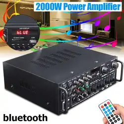 SUNBUCK 2000W 5.0 bluetooth 2 Channel Audio HiFi Amplifier Stereo 326BT DC 12V 220V AV Amp Speaker Reverb Equilibrium