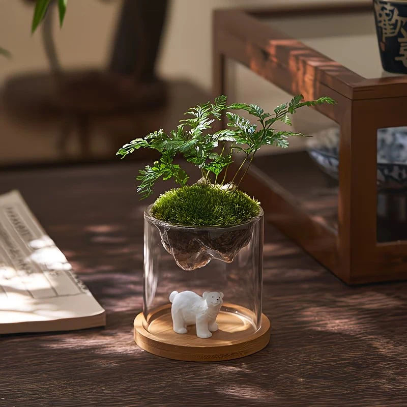 New Glass Terrarium For Mountain Views Moss Planter Hydroponic Plant Container Multifunctional Cup Home Decoration Great Gift